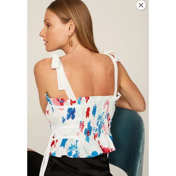 B13 Peter Som Smocked Top Womens 6 Swiftie Lover Coquette Cottagecore Romantic - Picture 3 of 8